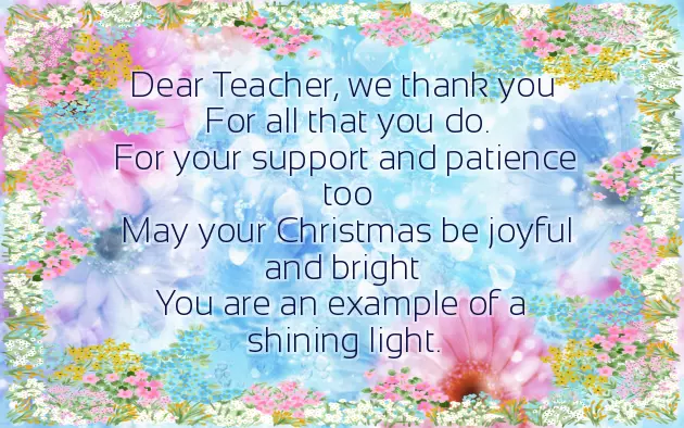 Christmas Poems For Teachers