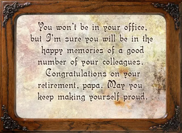Happy Retirement Wishes For Papa