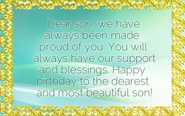 Happy Birthday From Parents To Son
