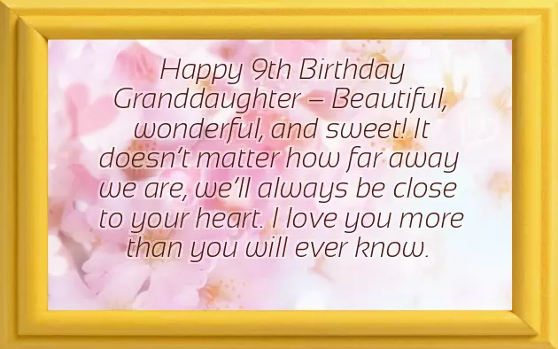 Happy 9Th Birthday To My Granddaughter
