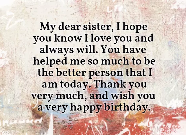 Birthday Message For Younger Sister