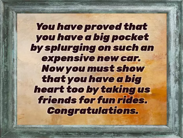 Congratulations Message On New Car