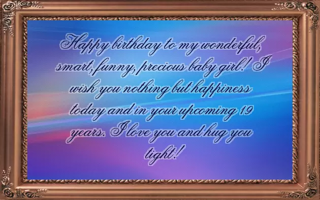 Happy Birthday Wishes For 19 Year Girl