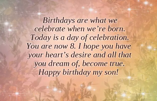 Birthday Wishes For Son 8Th Birthday