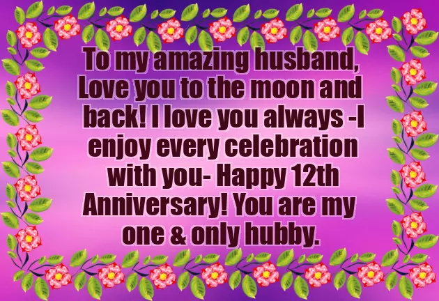 12Th Anniversary Wishes 12Th Anniversary Wishes