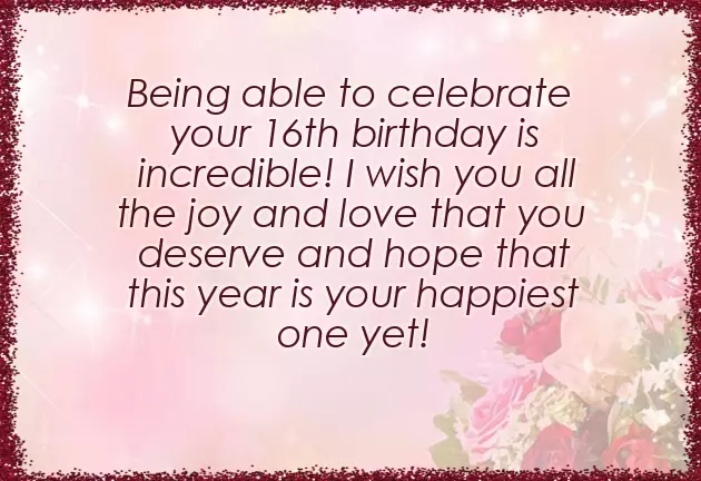 Birthday Wishes For Daughter Sweet 16
