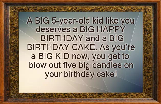 Birthday Wish For 5 Year Old Boy