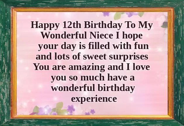 Happy 12 Birthday To My Niece Happy 12 Birthday To My Niece