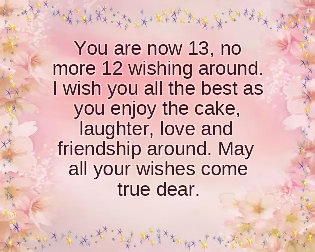 Teenager 13Th Birthday Wishes Teenager 13Th Birthday Wishes