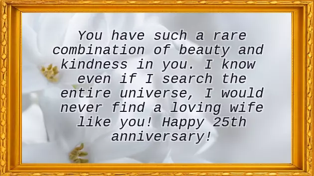 Silver Wedding Anniversary Greetings