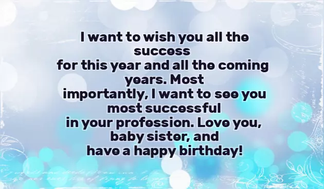 Best Wishes For Little Sister