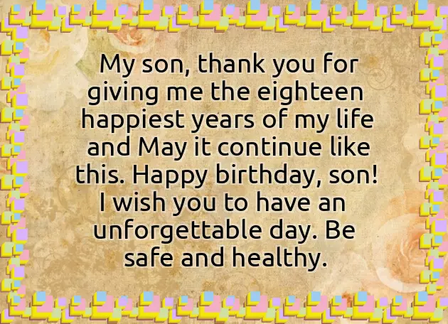 Happy 18Th Birthday Wishes For Son Happy 18Th Birthday Wishes For Son