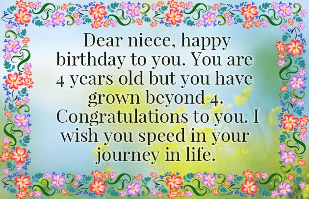 Happy Birthday To My 4 Year Old Niece