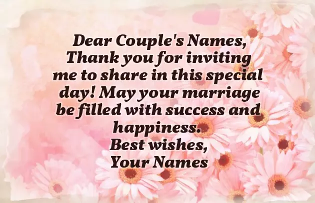 Wedding Registry Message