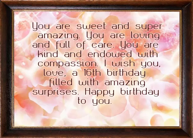 Sweet 16 Birthday Wishes Niece