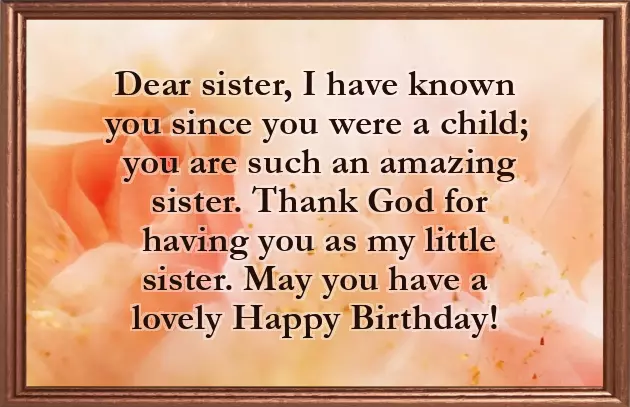 Happy Birthday My Little Sister Wishes