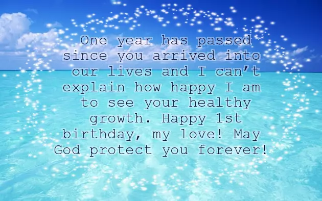 1St Year Birthday Wishes For Baby Girl