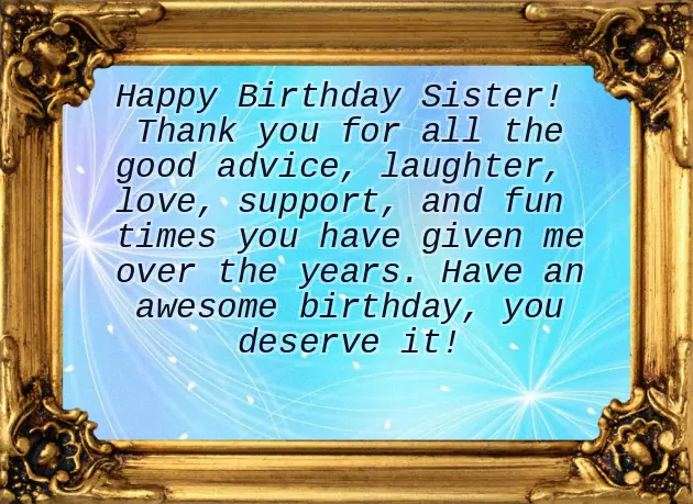 Paragraph For Sister Birthday
