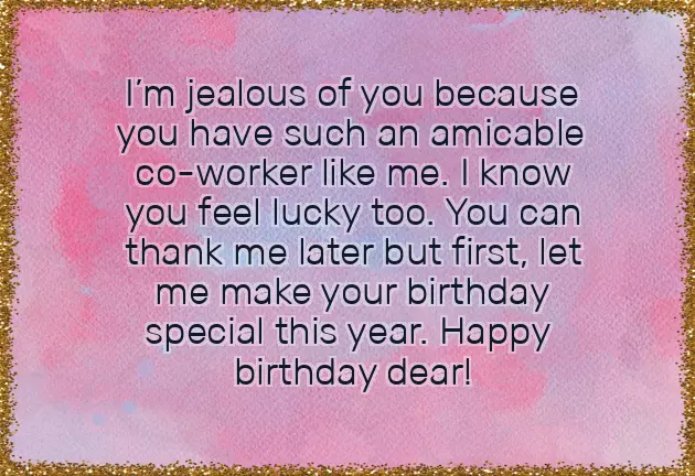 Funny Birthday Wishes For Coworker Female