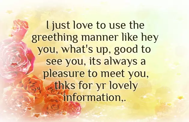 Ways Of Greeting In English