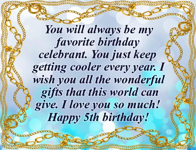 Birthday Wish For 5 Year Old Boy