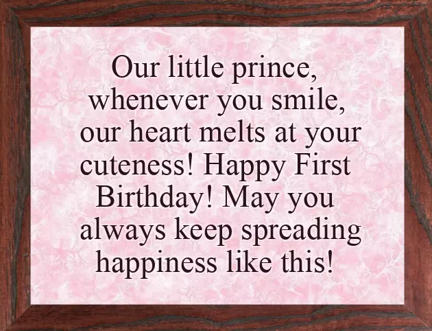 Birthday Wish To 1 Year Old Boy