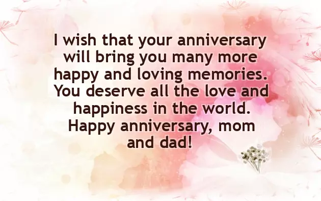 Wedding Anniversary Wishes For Parents In English