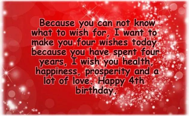 4 Year Old Birthday Greetings