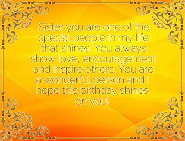 Birthday Wishes To Dear Sister
