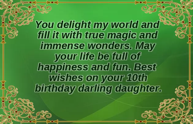 Birthday Quotes For Daughter Turning 10