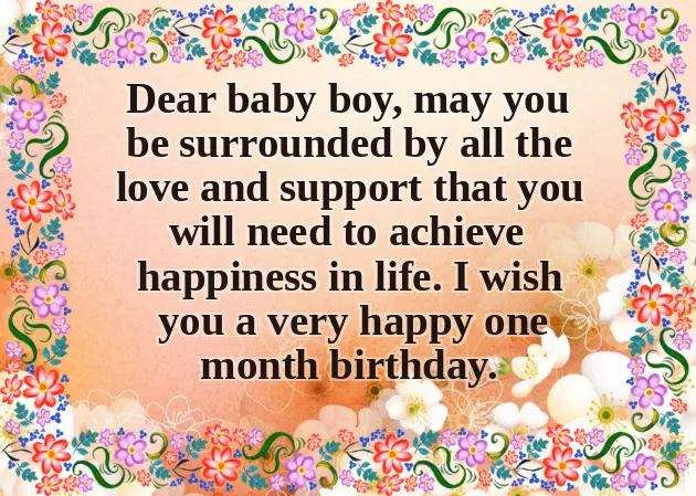 First Month Birthday Wishes For Baby Boy