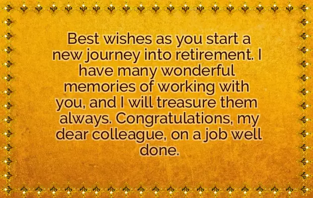 Retirement Wishes For Colleague