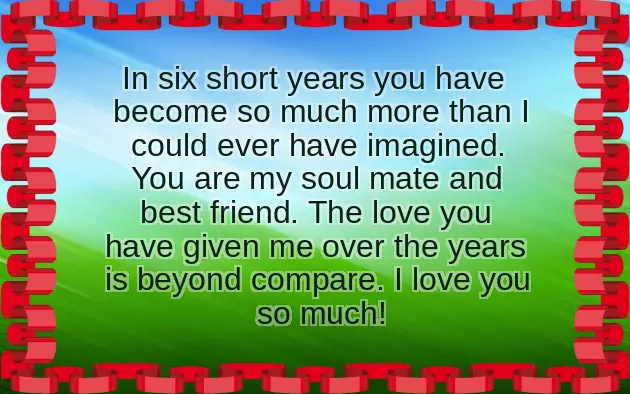 6Th Wedding Anniversary Wishes To Husband