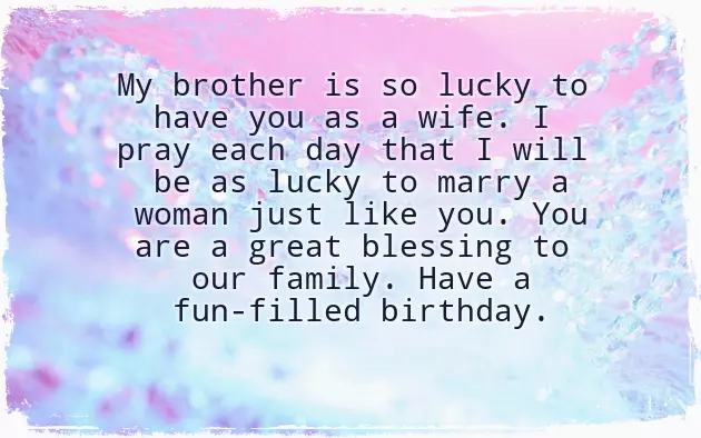 Birthday Wish To Brother Wife
