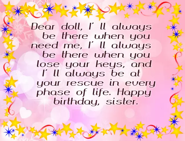 Birthday Wishes Letter For Sister