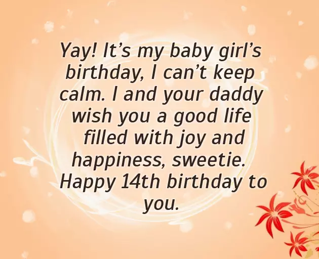 14Th Birthday Wishes For Daughter