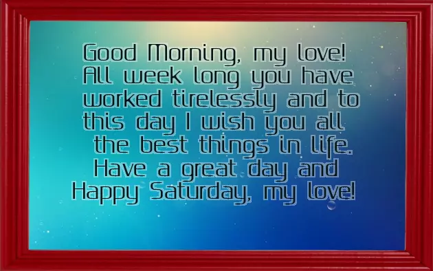 Good Morning Message On Saturday