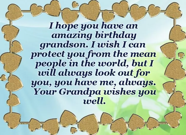 Birthday Wishes To Grandson From Grandfather