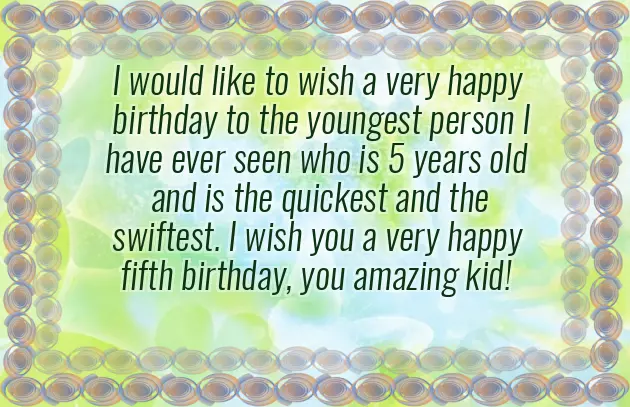 Birthday Wishes To 5 Years Boy