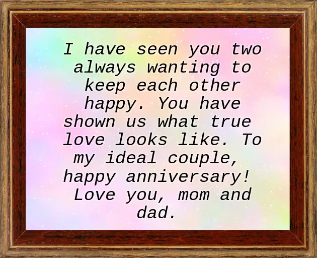 Anniversary Wishes From Son To Parents