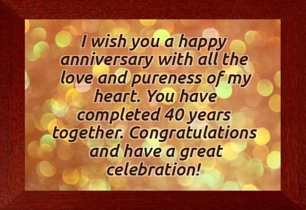 Ruby Wedding Anniversary