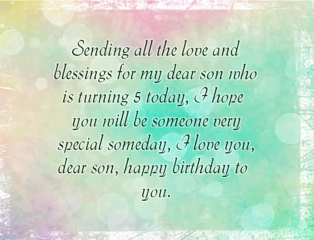 Happy 5 Birthday My Son