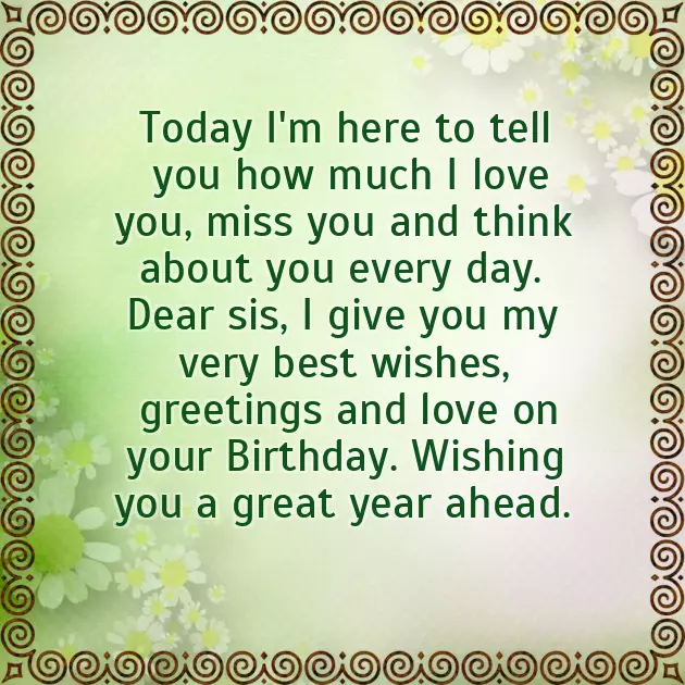 Happy Birthday Thoughts For Sister
