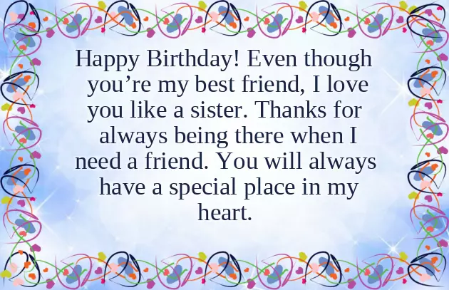 Birthday Wishes Sister Like Friend Birthday Wishes Sister Like Friend