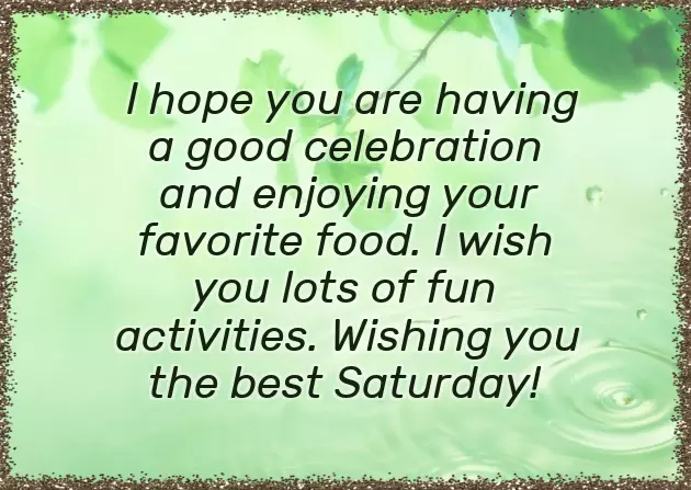 Good Morning Message On Saturday