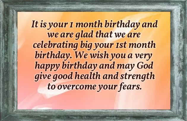 One Month Birthday Wishes