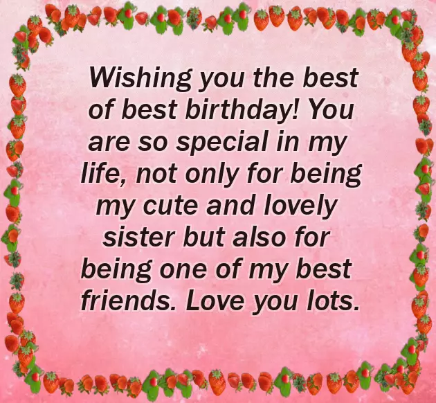 Best Wishes For Sister Birthday
