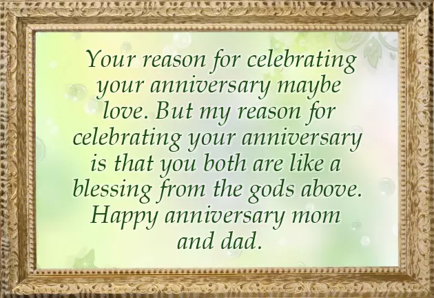 Wishes Of Anniversary For Parents