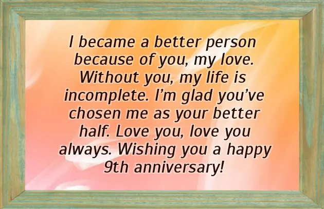 Happy 9Th Wedding Anniversary Wishes