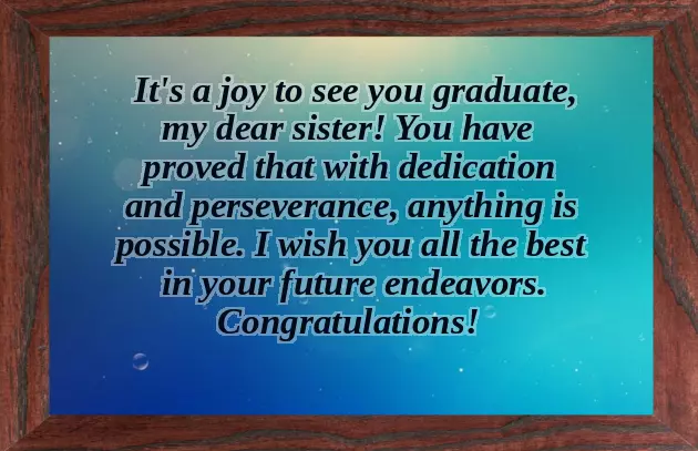 Congratulations To Sister